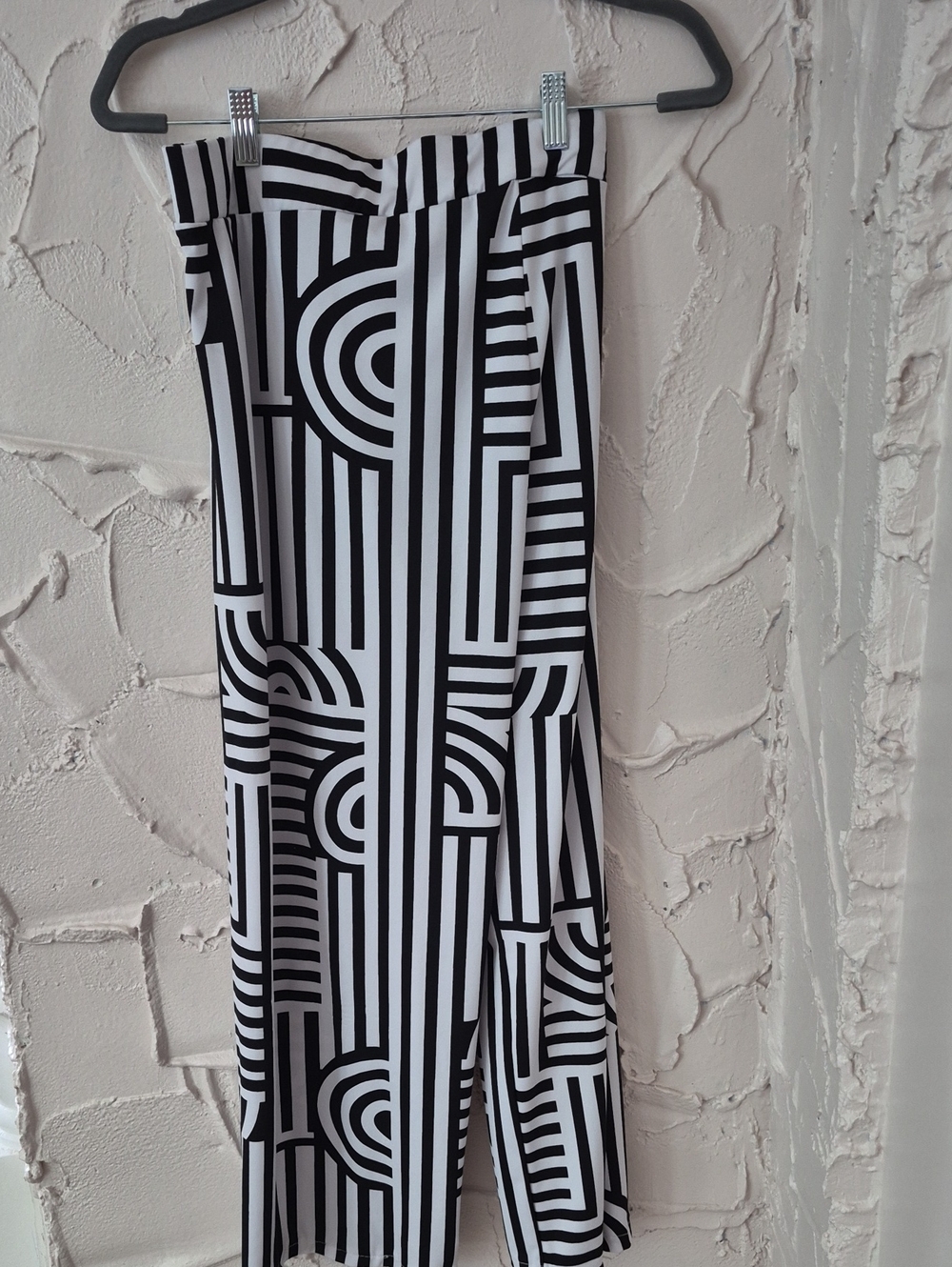 Black & White Geometric Wide Leg Pants